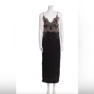 Sandro Demi Black Silk Lace Slip Dress Size 2